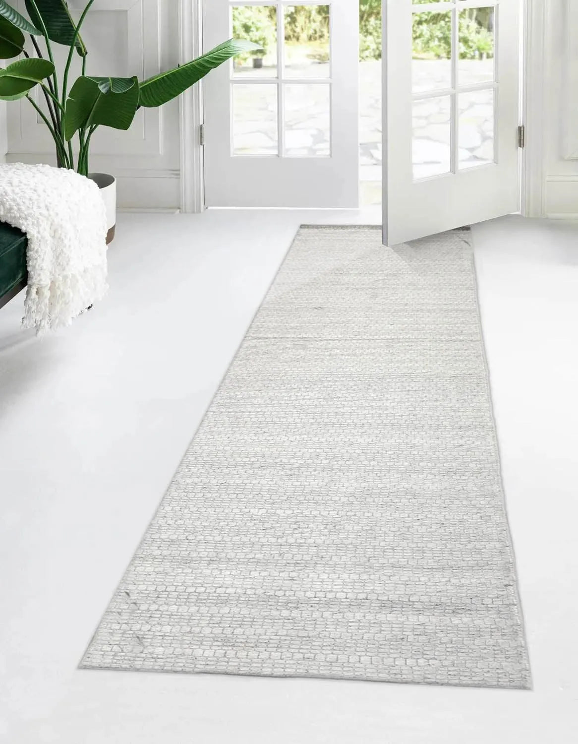 Multi Size Ivory, Grey Hand Tufted 100% Wool Modern & Contemporary Oriental Area Rug-1