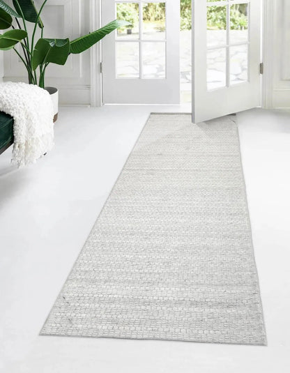 Multi Size Ivory, Grey Hand Tufted 100% Wool Modern & Contemporary Oriental Area Rug-1