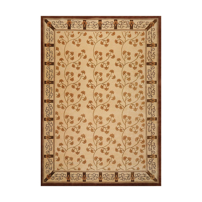 8' x 11'3" Hand Knotted Wool & Silk Euro Style 200 KPSI Tibetan Area Rug Beige-0