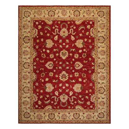 9'3" x 11'11 Hand Knotted 100% Wool Peshawar Vegetable Dye Area Rug Rusty Red-0