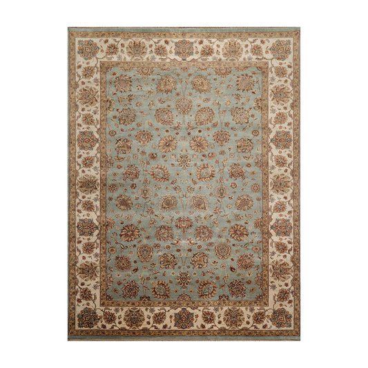 8'6" x 11'6" Hand Knotted 100% Wool Agra 200 KPSI Oriental Area Rug Aqua-0