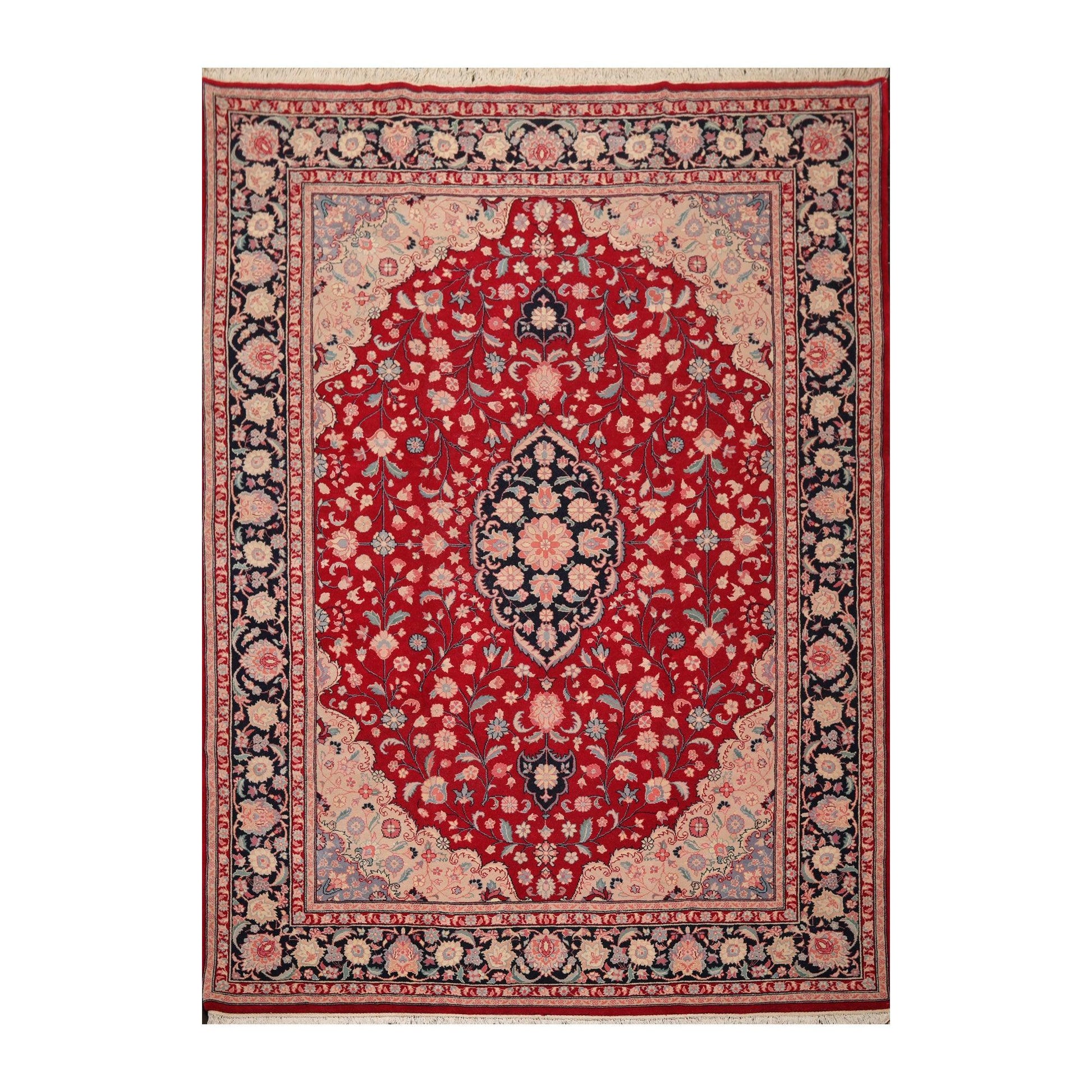 8'10" x 11'11" Hand Knotted Wool Romanian Tabrizz Traditional Area Rug Red-0