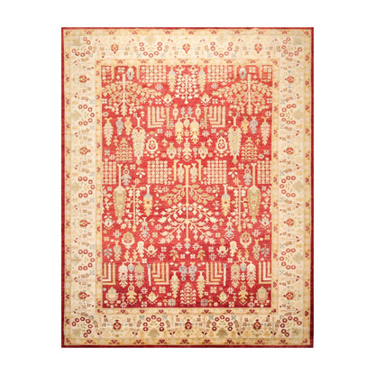 9'1" x 11'11" Hand Knotted 100% Wool Peshawar Traditional Oriental Area Rug Rust-0