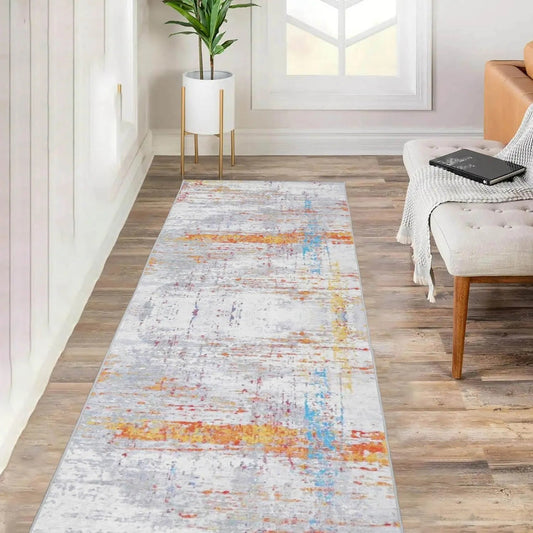 LoomBloom Multi Sizes Beige Machine Made Contemporary/Abstract Abstract Flatweave Polyester Oriental Area Rug-0
