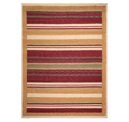 8'10" x 11'10" Hand Knotted 100% Wool Modern Area Rug Burgundy-0