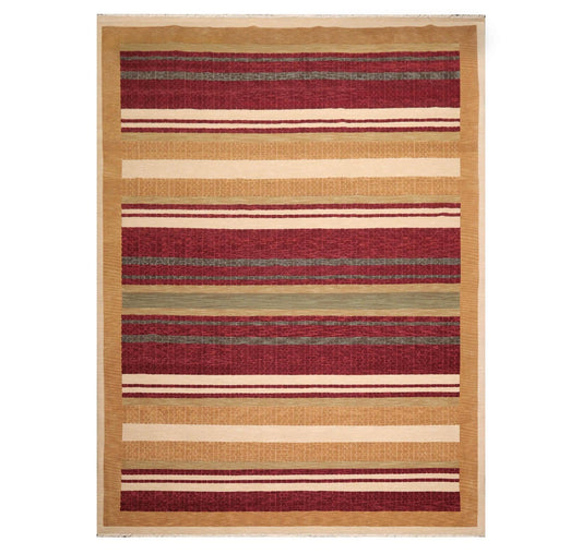 8'10" x 11'10" Hand Knotted 100% Wool Modern Area Rug Burgundy-0