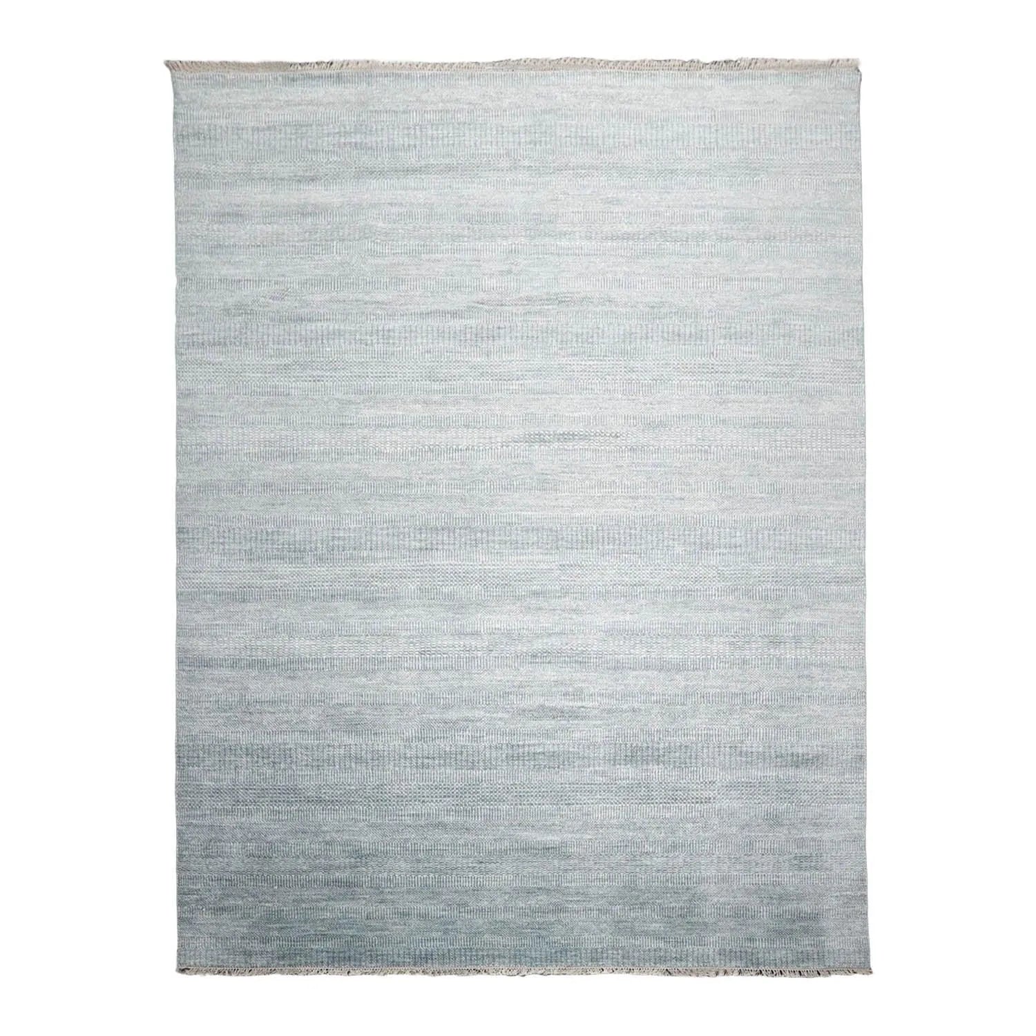 Multi Sizes Gray Hand Knotted Wool and Silk Modern Oriental Area Rug-0