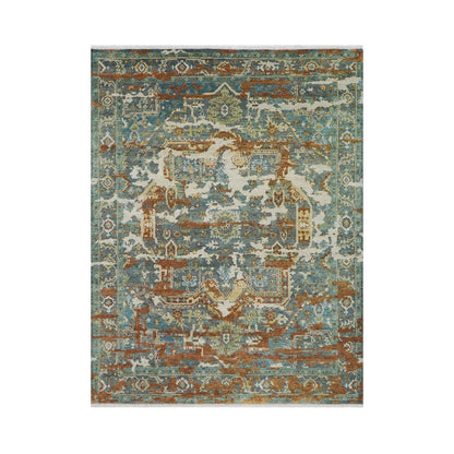 7' 10''x10' 1'' Hand Knotted LoomBloom Muted Turkish Oushak 100% Wool Transitional Oriental Area Rug Beige, Rust Color-1