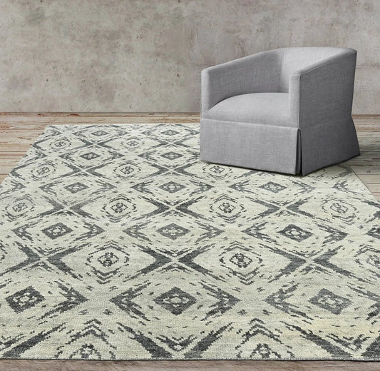 Multi Size Tone on Tone Gray Hand Knotted 100% Wool Turkish Oushak Modern & Contemporary Oriental Area Rug-0
