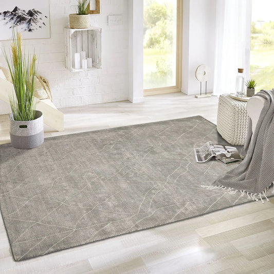 Hand Woven Rustic/Primitive Moroccan Wool Oriental Area Rug by LoomBloom 5x8-0