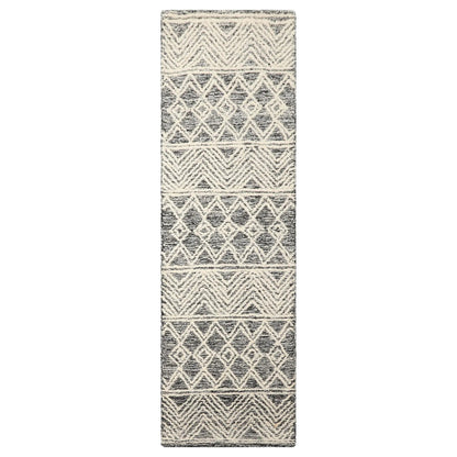 LoomBloom Multi Size Black Hand Tufted Transitional Geometric Wool Oriental Area Rug-4