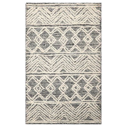 LoomBloom Multi Size Black Hand Tufted Transitional Geometric Wool Oriental Area Rug-5