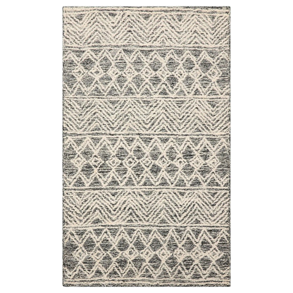 LoomBloom Multi Size Black Hand Tufted Transitional Geometric Wool Oriental Area Rug-6