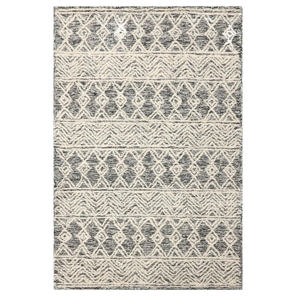 LoomBloom Multi Size Black Hand Tufted Transitional Geometric Wool Oriental Area Rug-7