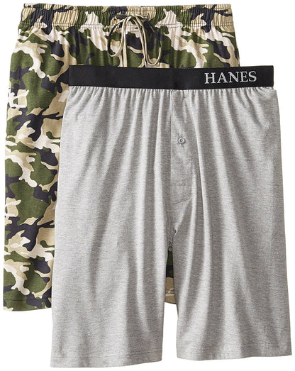 Hanes Men's Big-Tall Knit Sleep Short (Pack of 2)-0