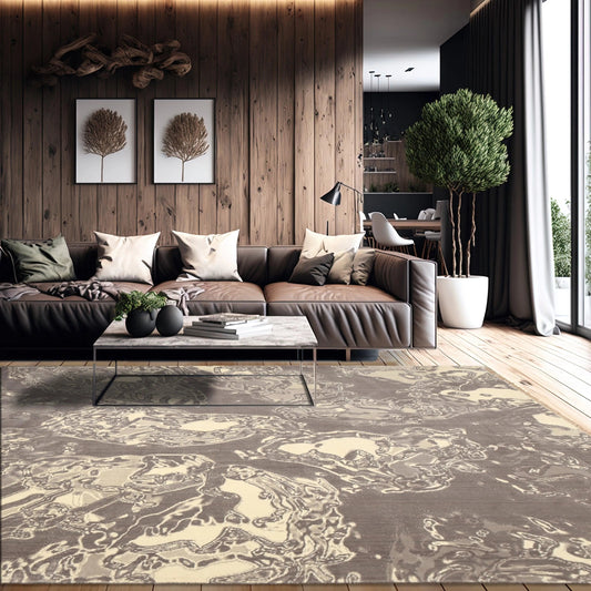 6' x 9' Hand knotted Oriental area rug 100% Wool Modern Gray-0