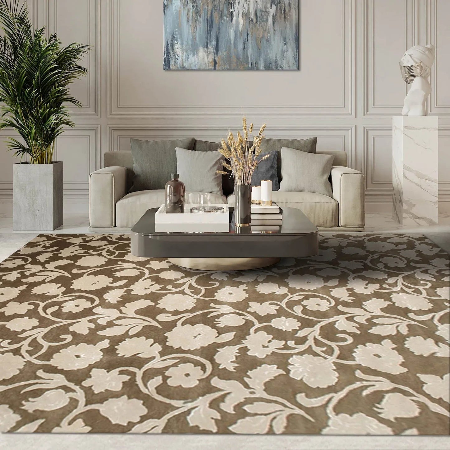 9 x 12 Handmade wool & Silk Oriental Area Rug Transitional 9x12-0