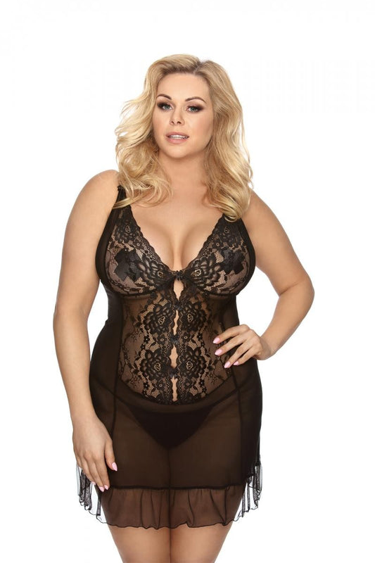 schwarzes Negligee AA052178 - 5XL/6XL-0