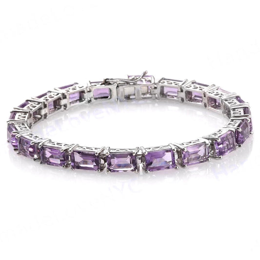 Amethyst Tennis Bracelet – 925 Sterling Silver-0