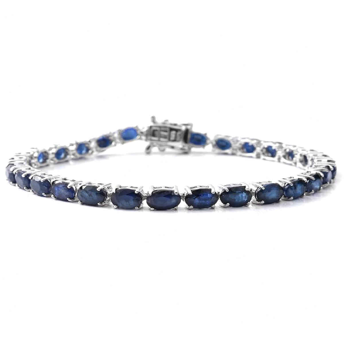 Blue Sapphire Tennis Bracelet – 925 Sterling Silver-0
