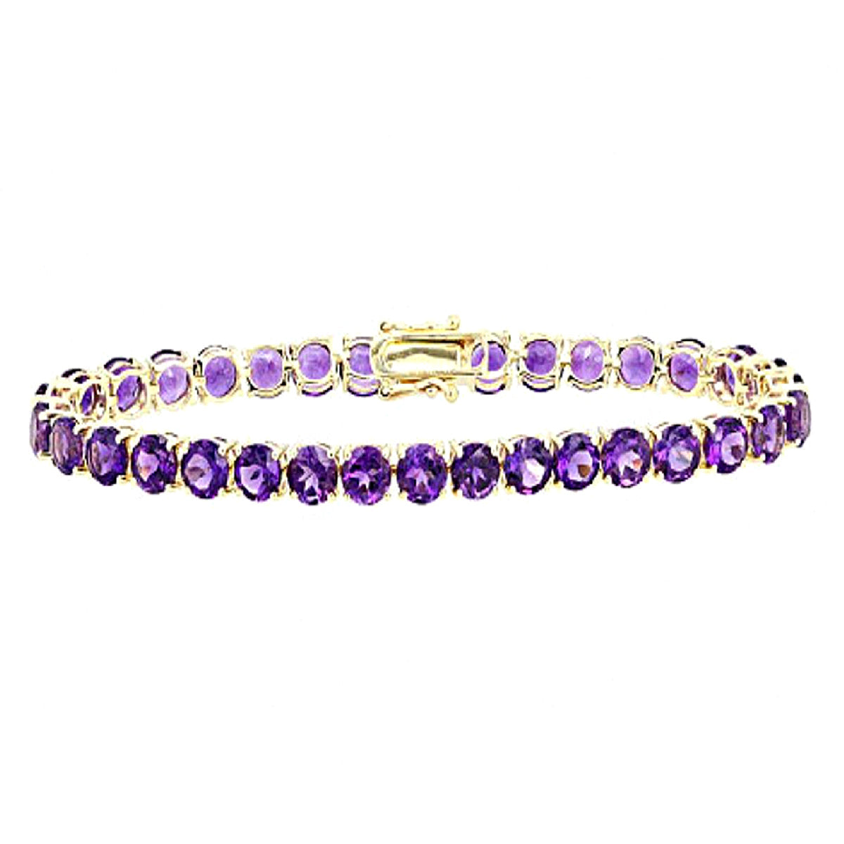 Amethyst Tennis Bracelet – 925 Sterling Silver Gold Plated-0
