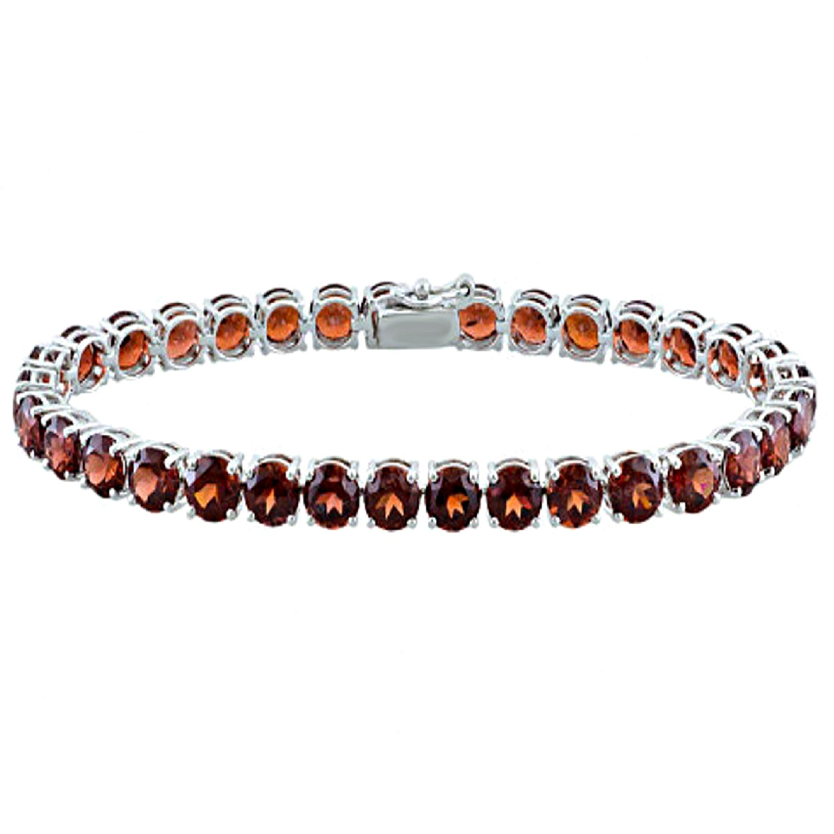 Garnet Tennis Bracelet – 925 Sterling Silver-0