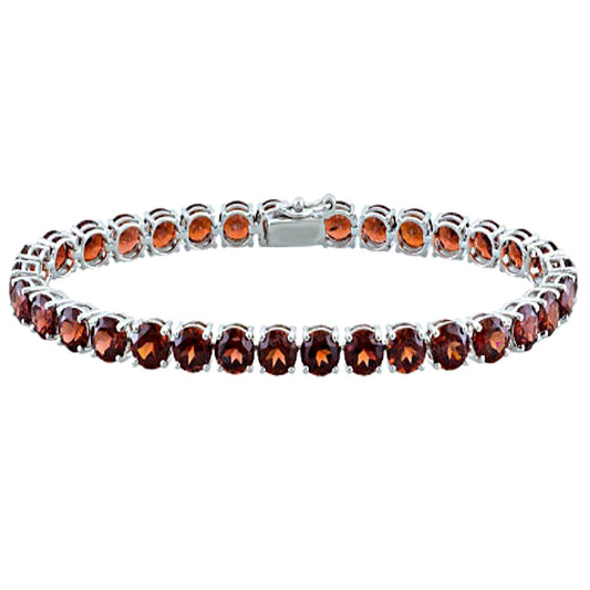 Garnet Tennis Bracelet – 925 Sterling Silver-0