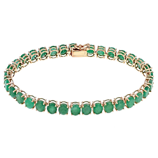 Emerald Tennis Bracelet – 925 Sterling Silver Rose Gold Plated-0