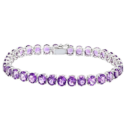 Amethyst Tennis Bracelet – 925 Sterling Silver-0