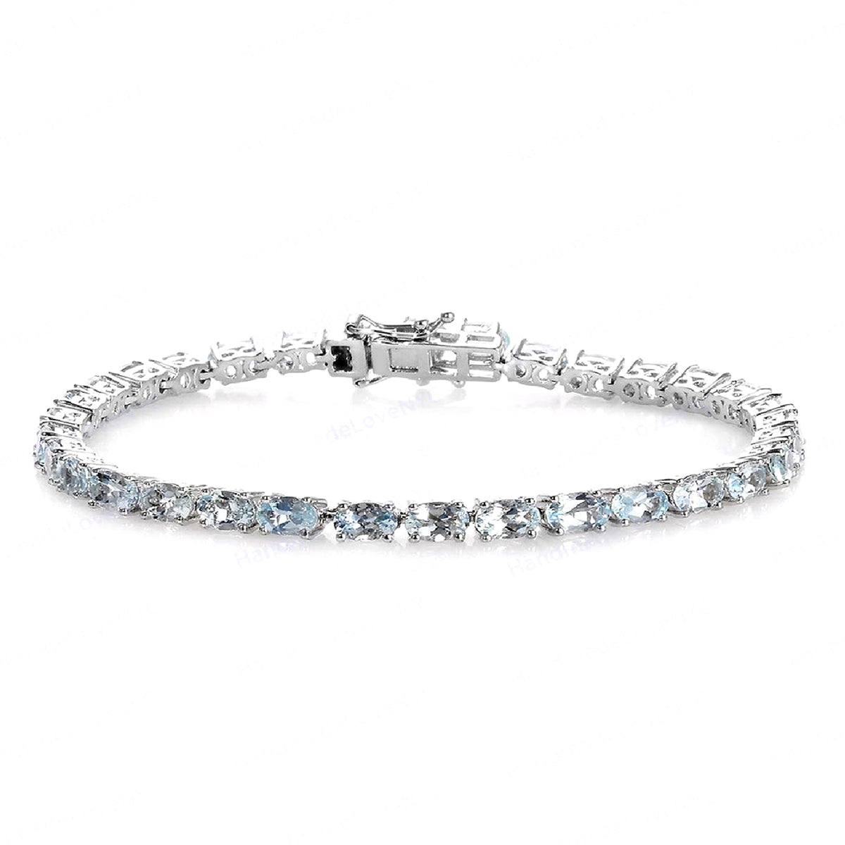 Aquamarine Tennis Bracelet – 925 Sterling Silver-0