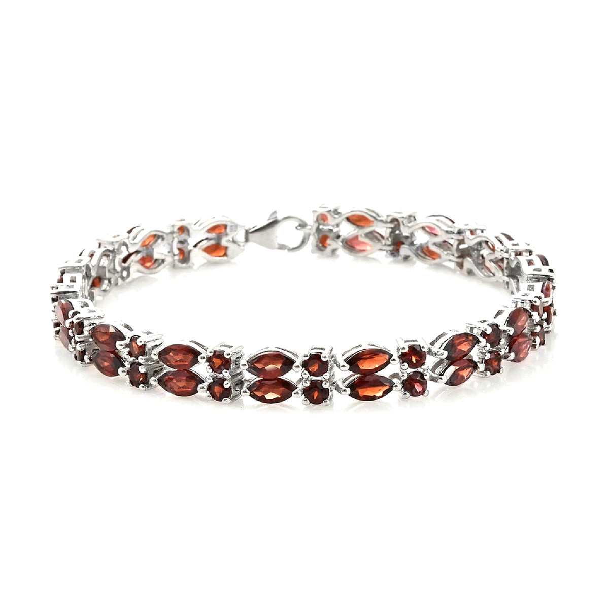 Garnet Tennis Bracelet – 925 Sterling Silver-0