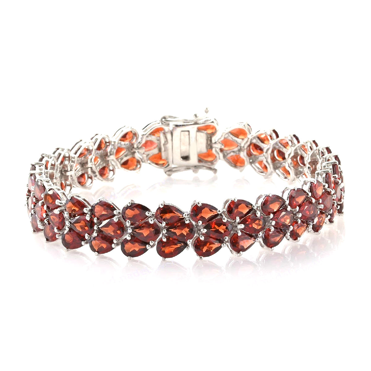 Garnet Tennis Bracelet – 925 Sterling Silver-0