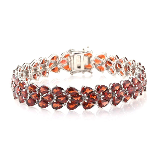 Garnet Tennis Bracelet – 925 Sterling Silver-0