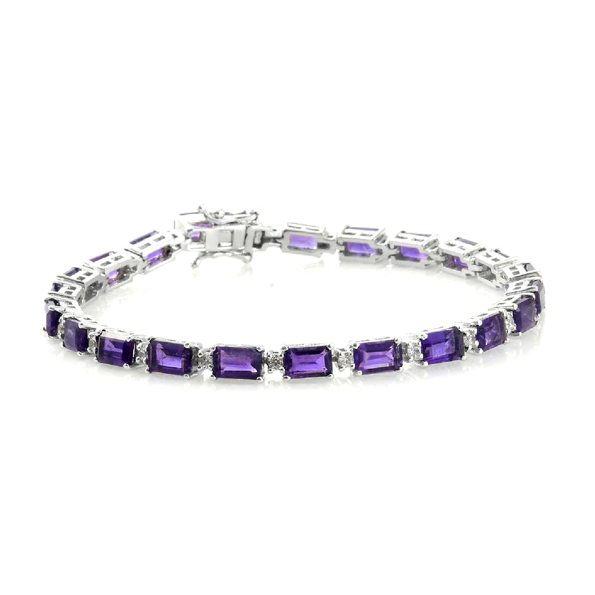 Amethyst Tennis Bracelet – 925 Sterling Silver-0