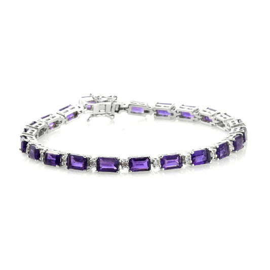 Amethyst Tennis Bracelet – 925 Sterling Silver-0