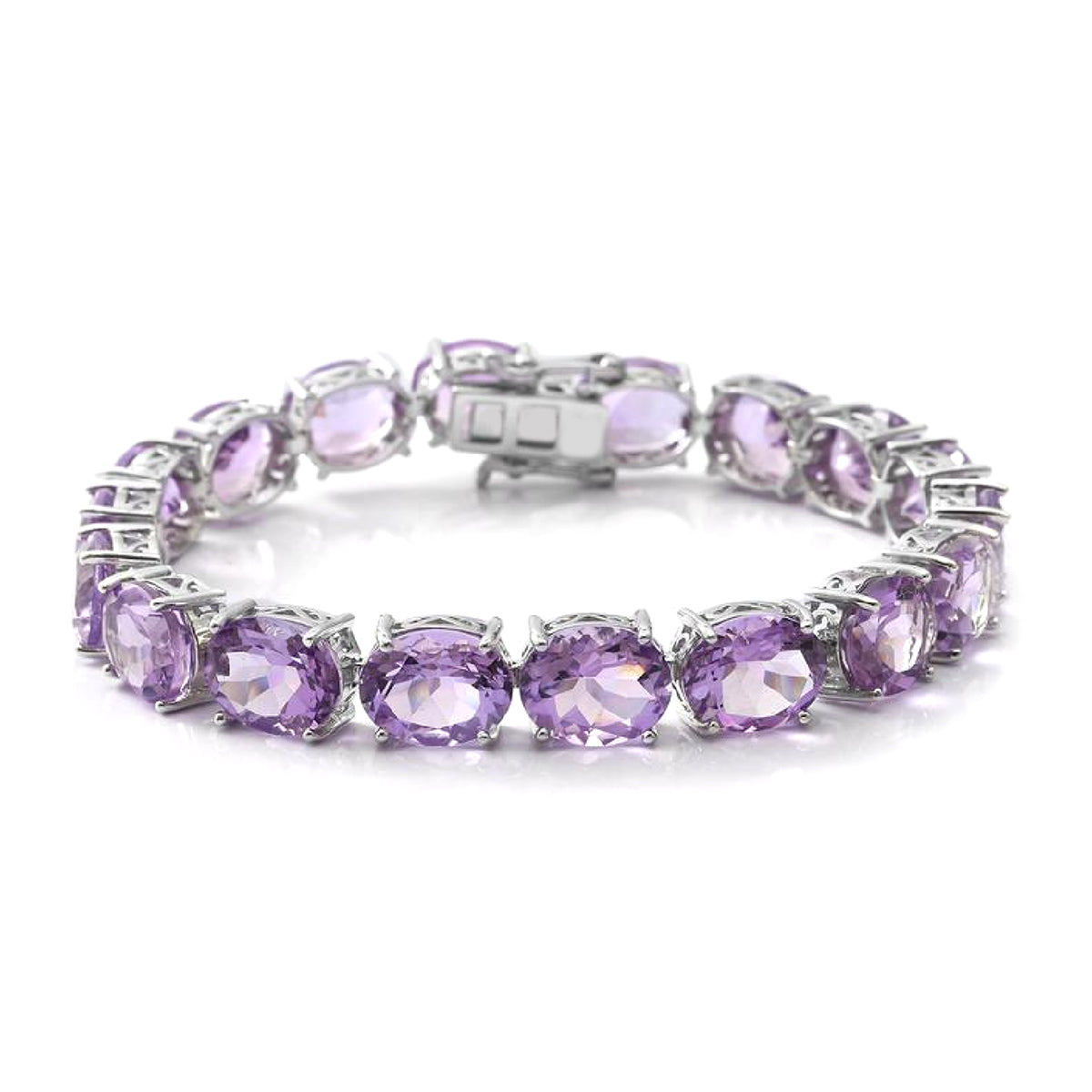 Amethyst Tennis Bracelet – 925 Sterling Silver-0
