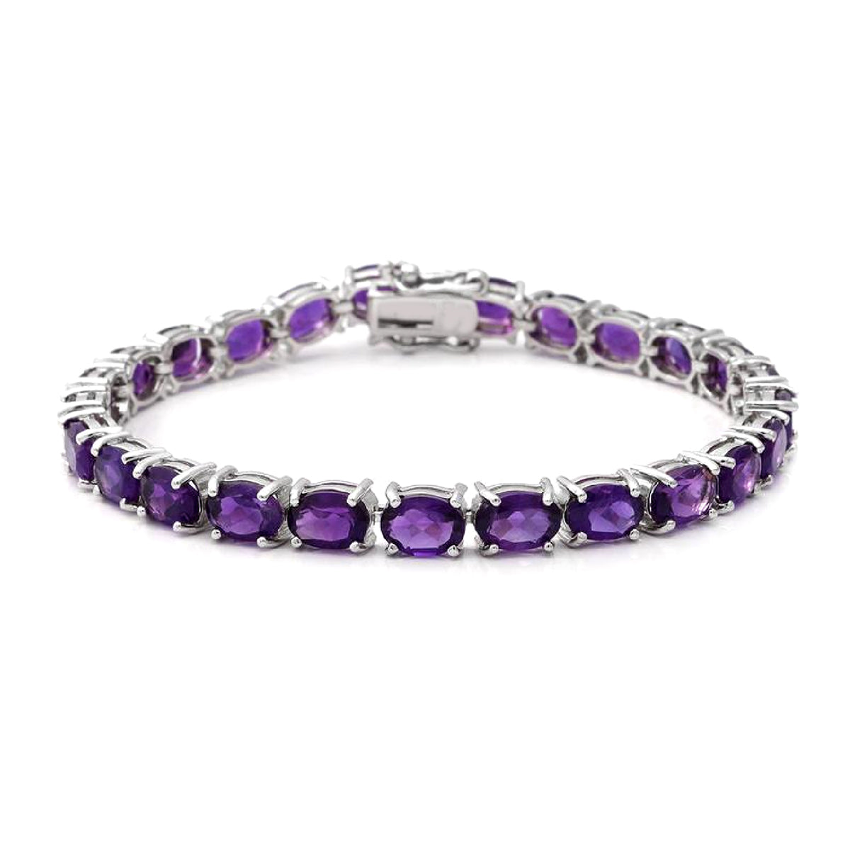 Amethyst Tennis Bracelet – 925 Sterling Silver-0