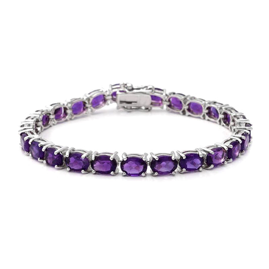 Amethyst Tennis Bracelet – 925 Sterling Silver-0