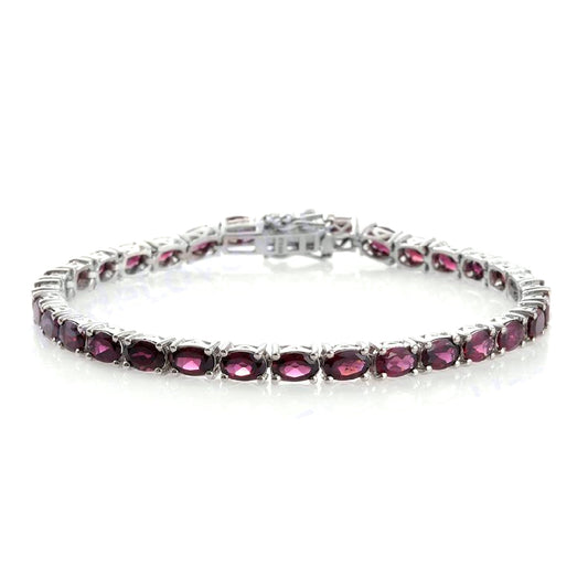 Garnet Tennis Bracelet – 925 Sterling Silver-0