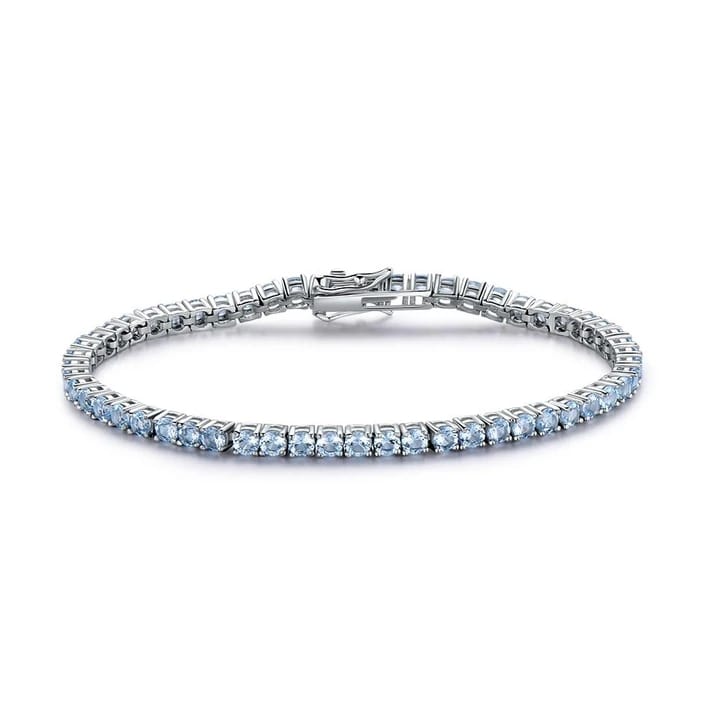 Blue Topaz Tennis Bracelet – 925 Sterling Silver-0