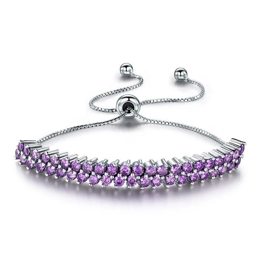 Amethyst Tennis Bracelet – 925 Sterling Silver-0