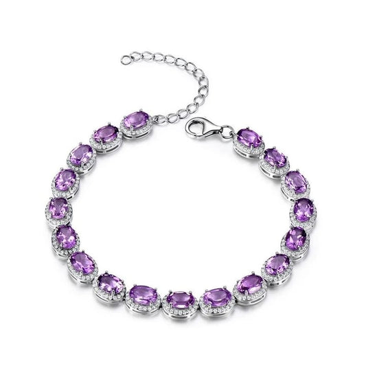 Amethyst Tennis Bracelet – 925 Sterling Silver-0