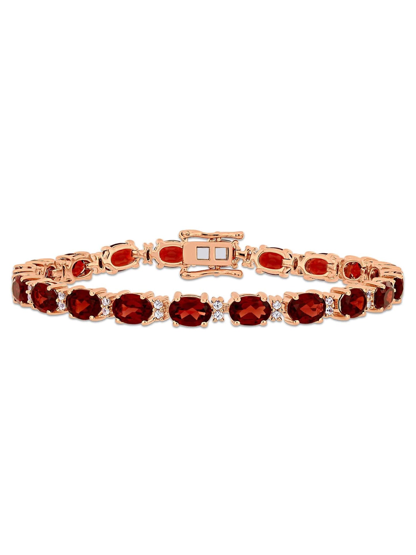 Garnet Tennis Bracelet – 925 Sterling Silver-0
