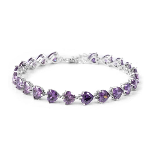 Amethyst Tennis Bracelet – 925 Sterling Silver-0