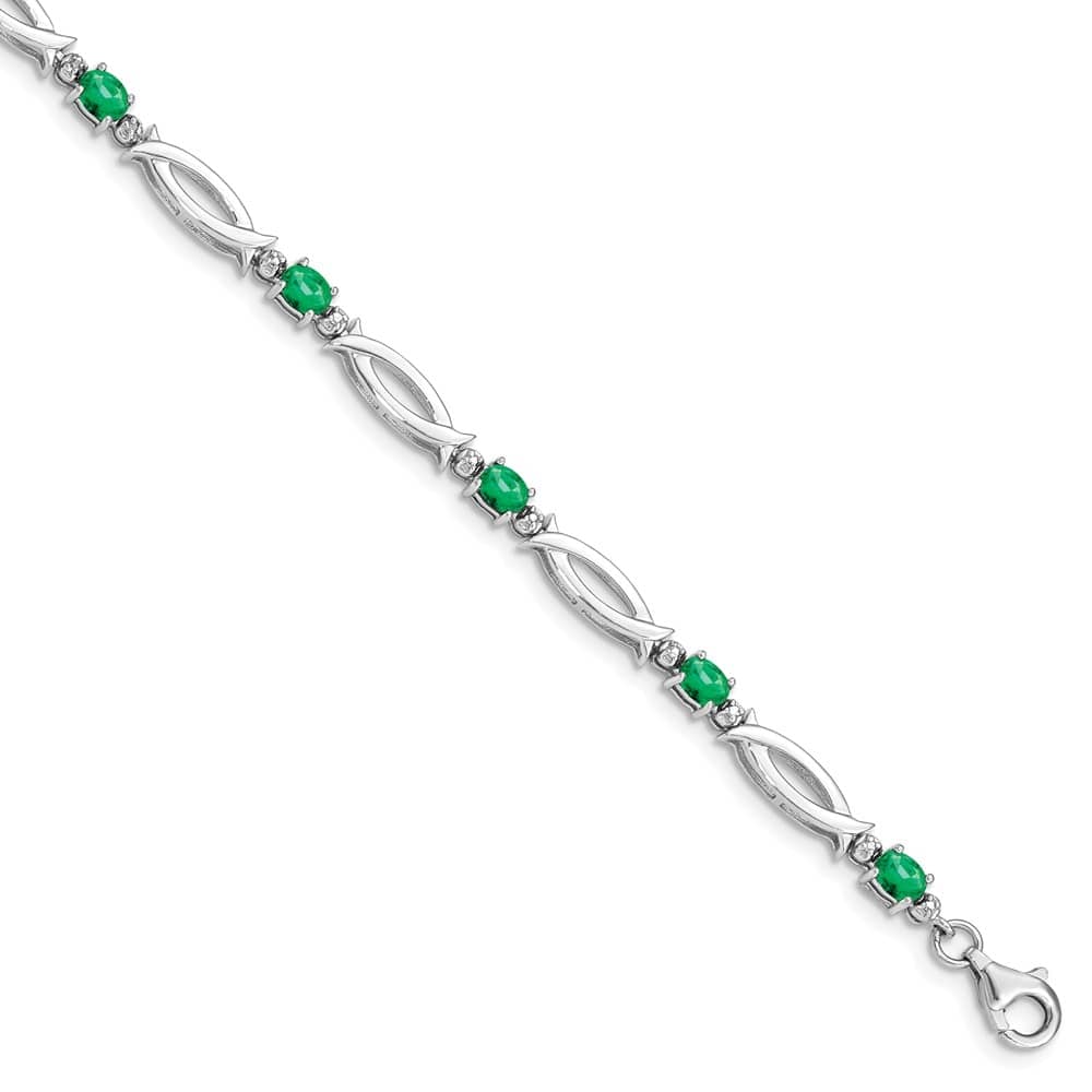Emerald Tennis Bracelet – 925 Sterling Silver-1