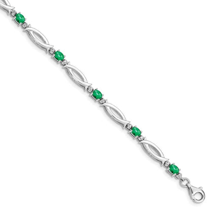 Emerald Tennis Bracelet – 925 Sterling Silver-1