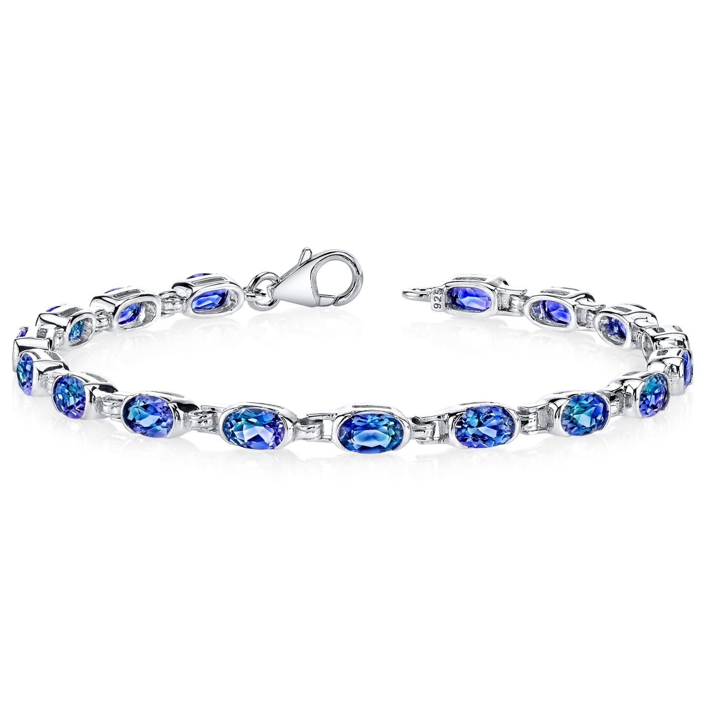 Blue Cz Tennis Bracelet – 925 Sterling Silver-0