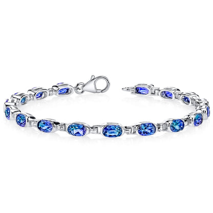 Blue Cz Tennis Bracelet – 925 Sterling Silver-0