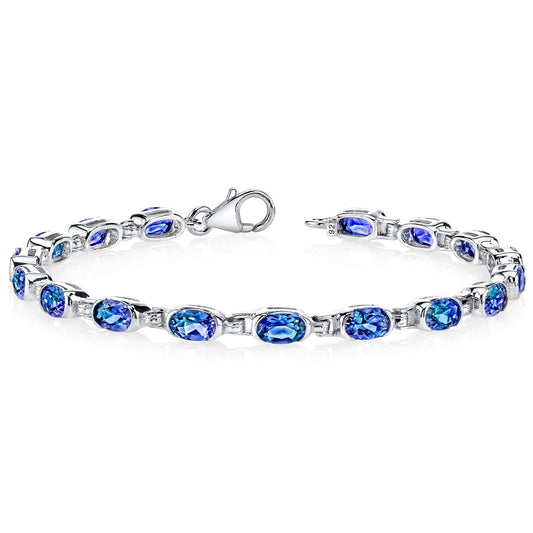 Blue Cz Tennis Bracelet – 925 Sterling Silver-0