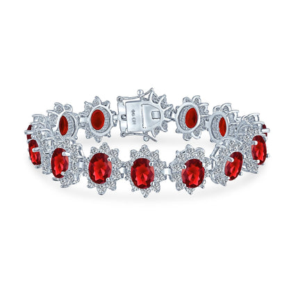 Garnet Tennis Bracelet – 925 Sterling Silver-1